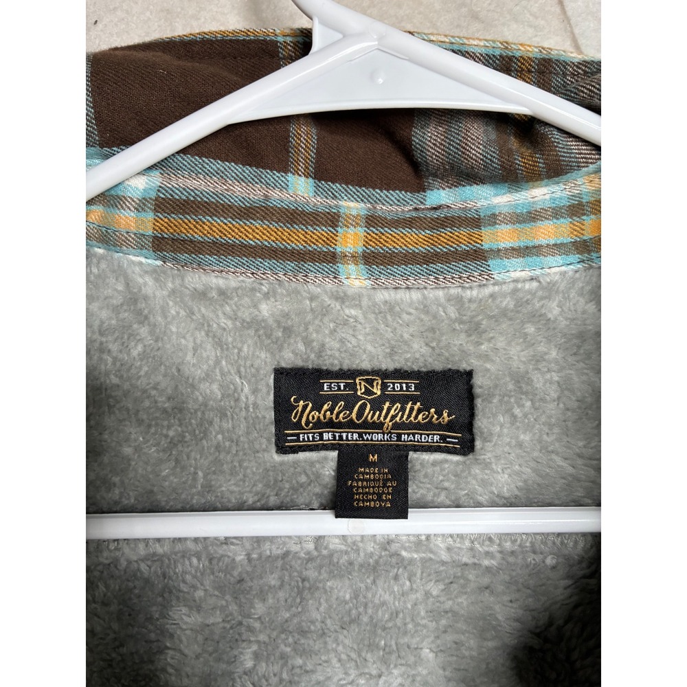 NWT Noble Outfitters Womens Brown Plaid Sherpa Lined Flannel Shirt Jacket - Picture 4 of 11